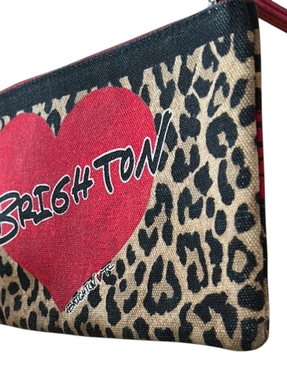 Brighton Leopard Print Wristlet Clutch with Red Heart Accent - Picture 7 of 7